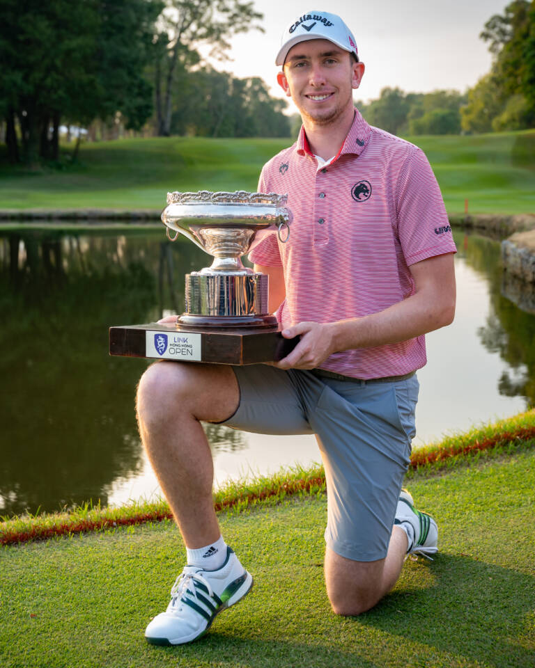 HONG KONG, CHINA:  Tom McKibbin of Northern Ireland pictured on Sunday, November 2, 2025, during the trophy presentation for the 2025 Link Hong Kong Open at Hong Kong Golf Club. The US$2,000,000 event is staged from October 30-November 2, 2025. Picture by Graham Uden / Asian Tour