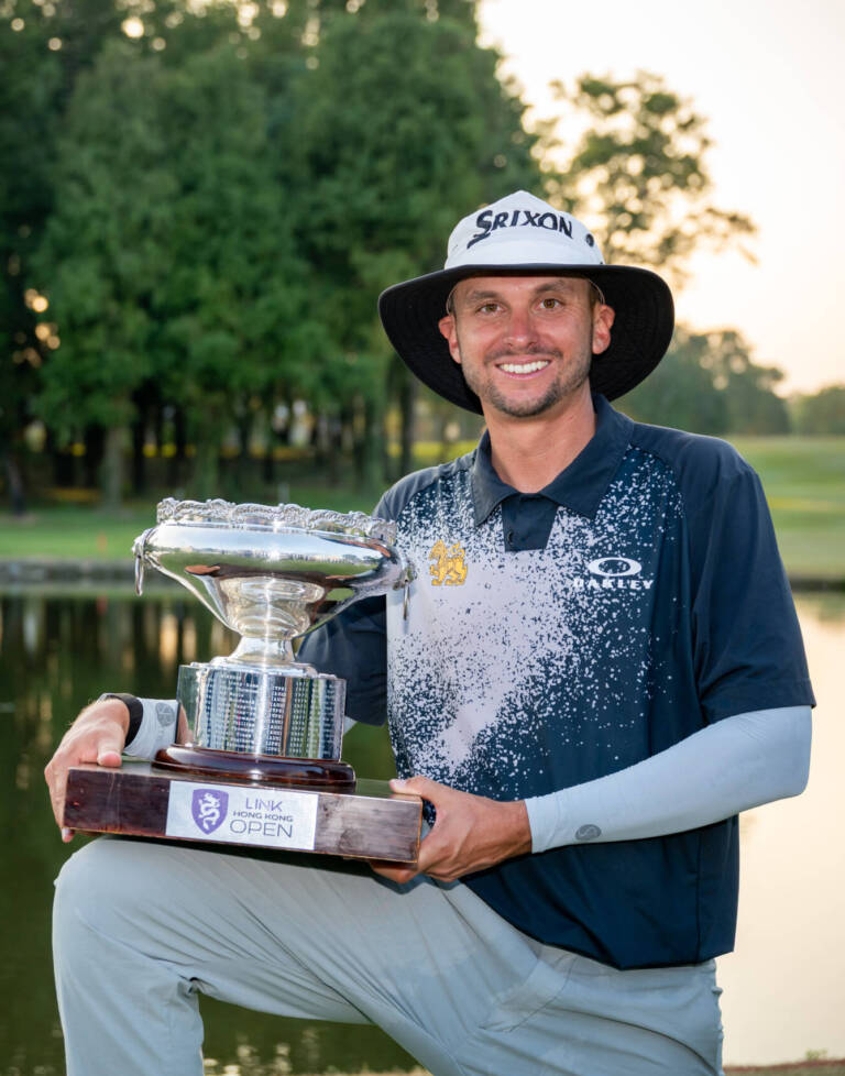 HONG KONG, CHINA: John Catlin of the USA pictured on Sunday, October 25, 2026, during the trophy presentation for the Link Hong Kong Open at Hong Kong Golf Club. The US$2,000,000 event is staged from October 22-25, 2026. Picture by Graham Uden / Asian Tour.